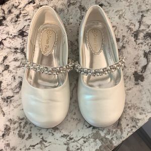 Ivory toddler flower girl dress shoes